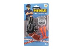 Pistole policejní 15cm plast s odznakem a přísavky