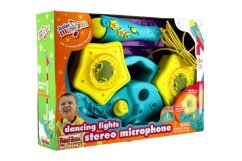 Mikrofon karaoke plast na baterie se světlem a se zvukem