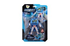 Transformer auto/robot plast modrý na kartě