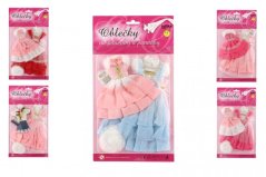 Šaty/Oblečky na panenky 2ks s doplňky mix druhů