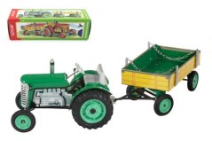 Traktor Zetor s valníkem zelený na klíček kov 28cm