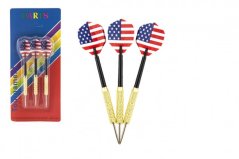 Šipky házecí s kovovým hrotem 15cm kov/plast