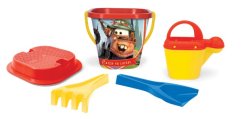 Sada na písek Auta plast 5ks 26x18cm v síťce 15x20x15cm
