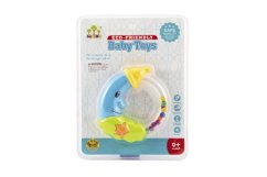 Chrastítko měsíc plast 11cm/2barvy na kartě/0+m