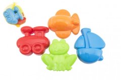 Formičky/Bábovky na písek 4ks/plast 10cm v síťce