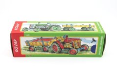 Traktor Zetor s valníkem zelený na klíček kov 28cm