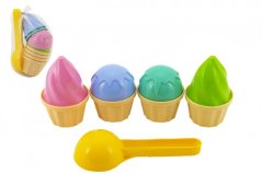 Sada na písek zmrzlina plast lopatka 15cm + bábovky