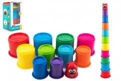 Kubus pyramida skládanka kulatá plast v krabičce