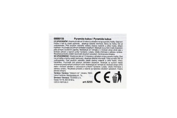 Skládanka pyramida kroužky šnek plast 6ks v síťce
