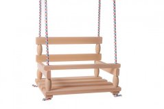 Houpačka dřevo přírodní 38x30cm nosnost 80kg